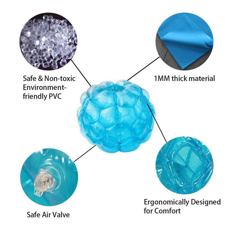 SUNSHINEMALL 2 PC Sumo Balls for Adult, Inflatable Body Sumo Balls Bopper Toys, Heavy Duty PVC Vinyl Kids Adults Physical Outdoor Active Play (24 INCH Blue) - Image 4